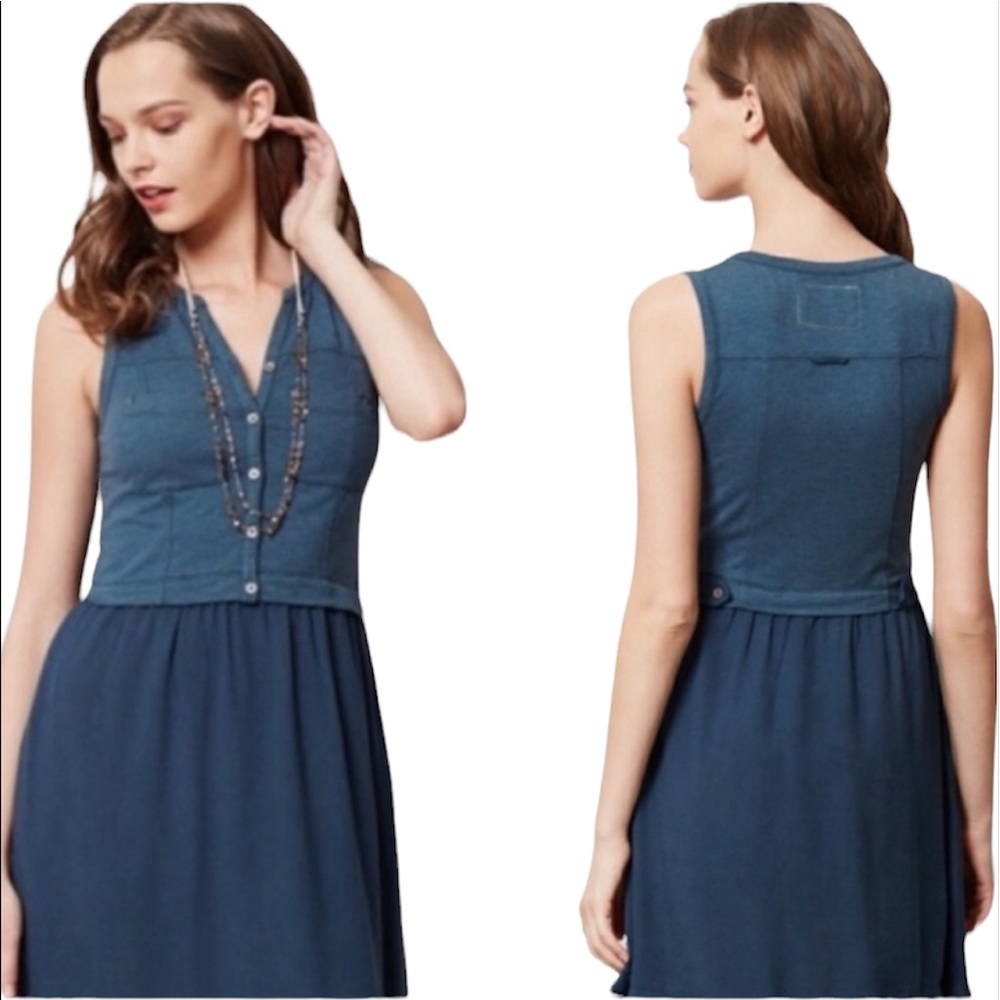 Saturday Sunday Highway Blue Sleeveless Dress Size Large